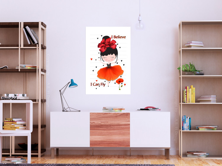 Poster I believe I can fly - girl in a poppy dress and English text 114416 additionalImage 4
