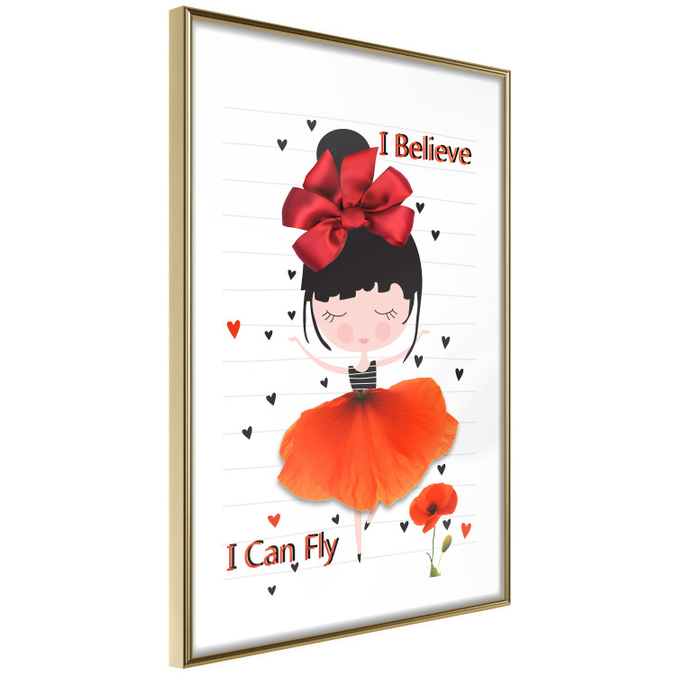 Poster I believe I can fly - girl in a poppy dress and English text 114416 additionalImage 8