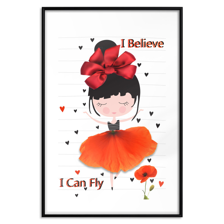 Poster I believe I can fly - girl in a poppy dress and English text 114416 additionalImage 18
