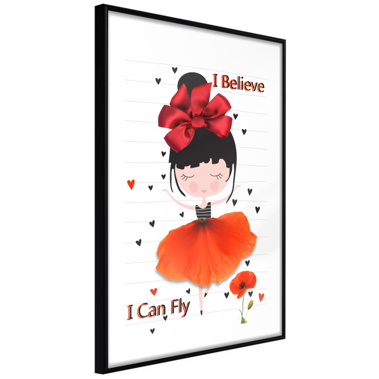 Poster I believe I can fly - girl in a poppy dress and English text 114416 additionalImage 13
