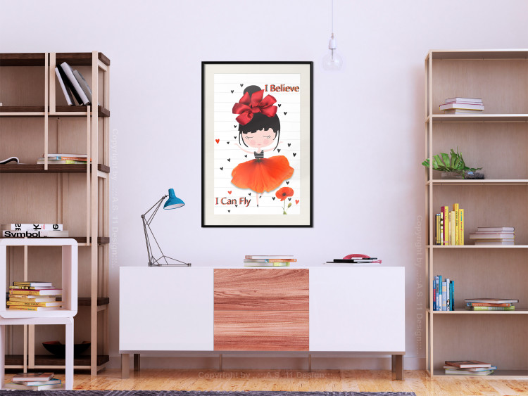 Poster I believe I can fly - girl in a poppy dress and English text 114416 additionalImage 23