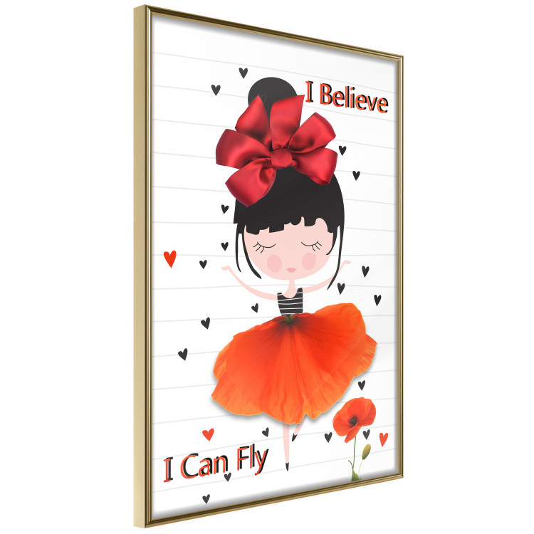 Poster I believe I can fly - girl in a poppy dress and English text 114416 additionalImage 14