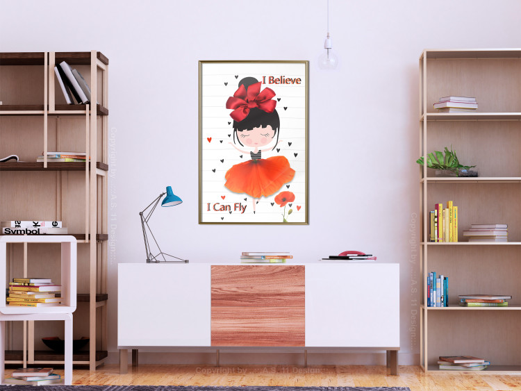 Poster I believe I can fly - girl in a poppy dress and English text 114416 additionalImage 7