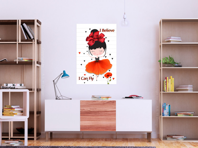 Poster I believe I can fly - girl in a poppy dress and English text 114416 additionalImage 25