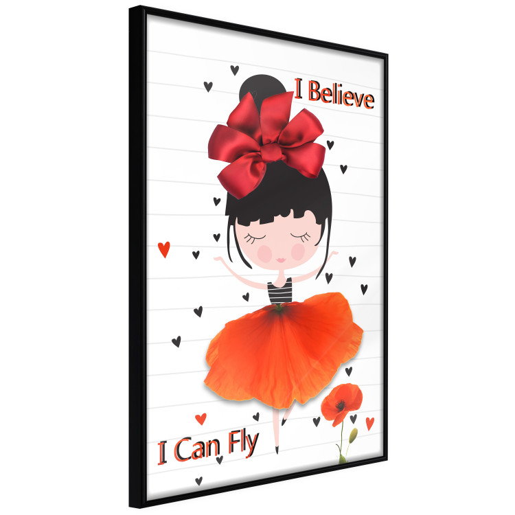 Poster I believe I can fly - girl in a poppy dress and English text 114416 additionalImage 12