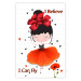 Poster I believe I can fly - girl in a poppy dress and English text 114416