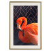 Poster Flamingo Solo - composition with an orange bird on a geometric background 115316 additionalThumb 19