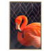 Poster Flamingo Solo - composition with an orange bird on a geometric background 115316 additionalThumb 16