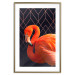 Poster Flamingo Solo - composition with an orange bird on a geometric background 115316 additionalThumb 14