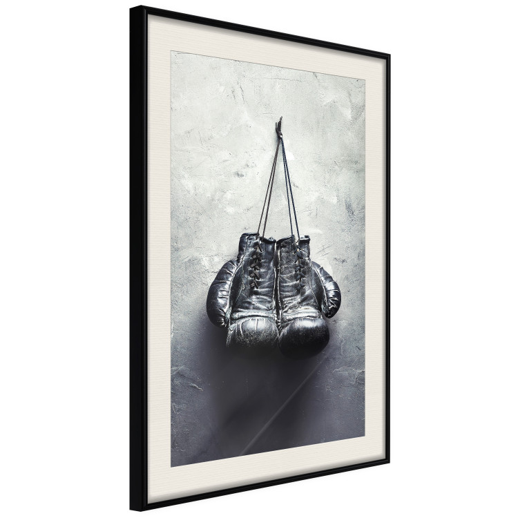 Wall Poster Boxing Gloves - black and white sporty composition in retro style 117016 additionalImage 3