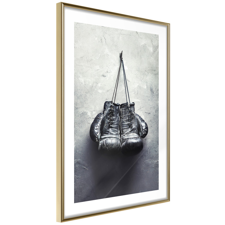 Wall Poster Boxing Gloves - black and white sporty composition in retro style 117016 additionalImage 6