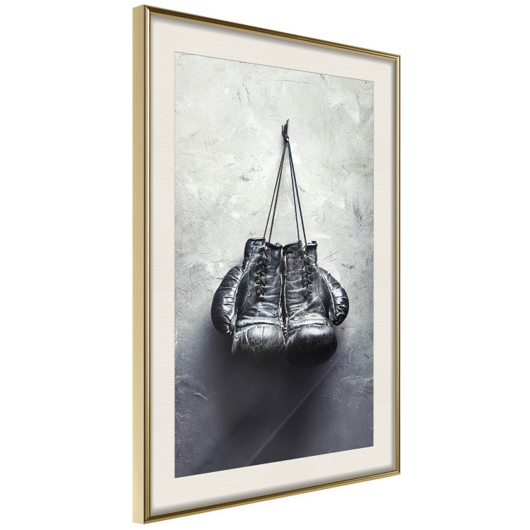 Wall Poster Boxing Gloves - black and white sporty composition in retro style 117016 additionalImage 2