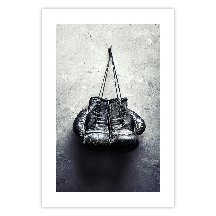 Wall Poster Boxing Gloves - black and white sporty composition in retro style 117016 additionalImage 18