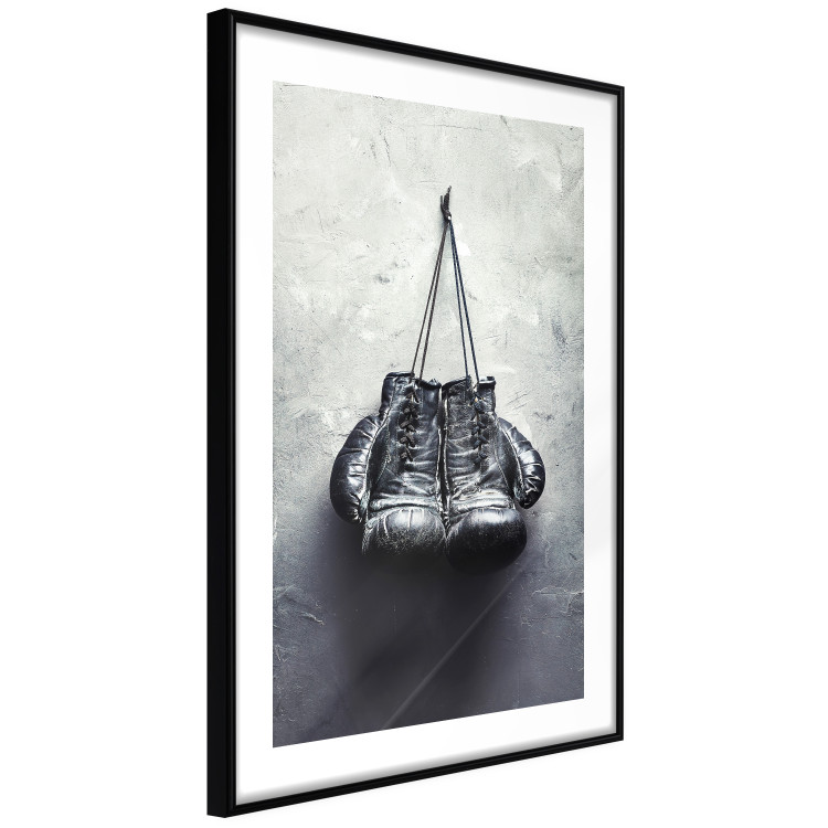 Wall Poster Boxing Gloves - black and white sporty composition in retro style 117016 additionalImage 13