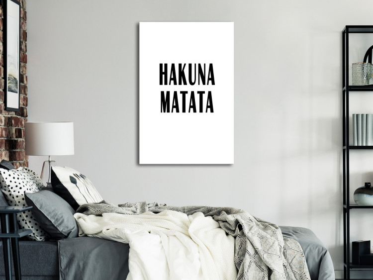 Canvas Art Print Inscription: Hakuna Matata - a cult quote in a minimalist version 117416 additionalImage 3