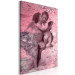 Canvas Print Angelic kiss - angels in love on an abstract, pink background 118216 additionalThumb 2