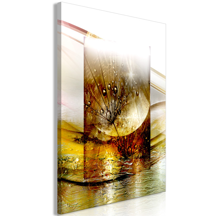 Canvas Print Nature in Gold (1-part) - Dandelion with Abstract Motif 118316 additionalImage 2