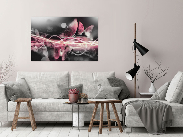 Canvas Print Pink World of Butterflies (1-part) - Abstraction in Vivid Colors 118416 additionalImage 3