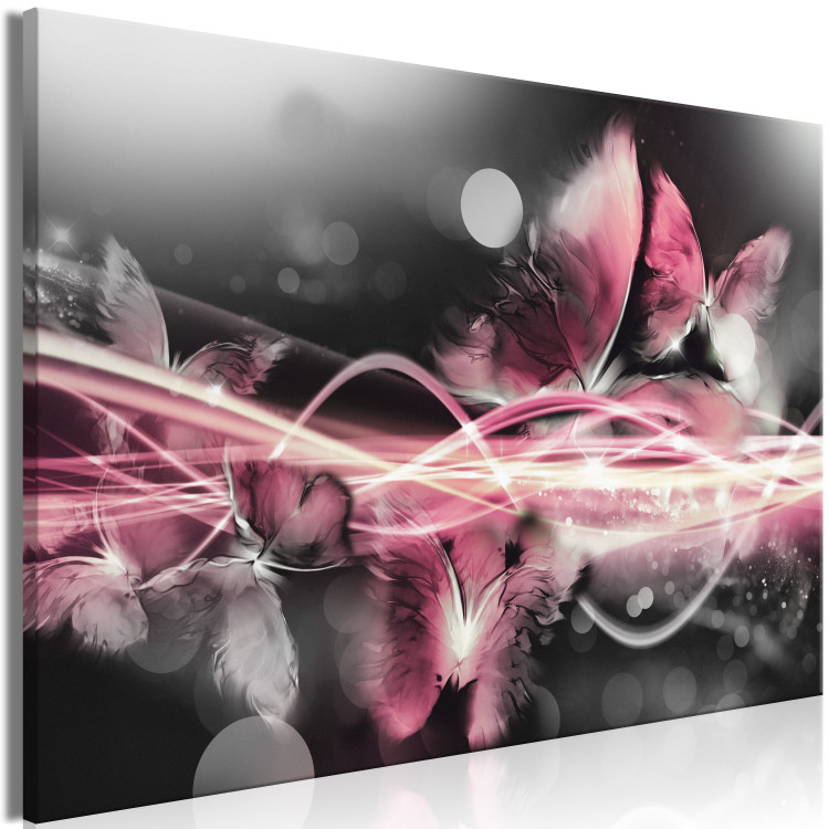 Canvas Print Pink World of Butterflies (1-part) - Abstraction in Vivid Colors 118416 additionalImage 2