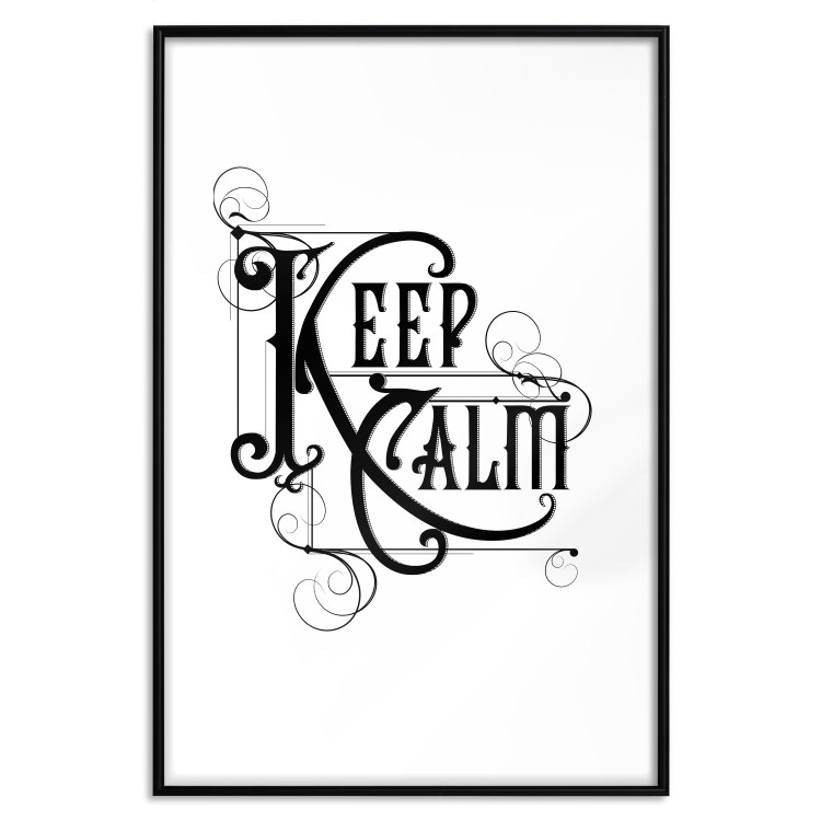 Wall Poster Life Motto - black and white composition with ornamental English text 119116 additionalImage 15