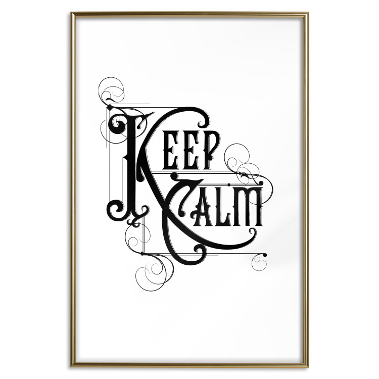 Wall Poster Life Motto - black and white composition with ornamental English text 119116 additionalImage 14