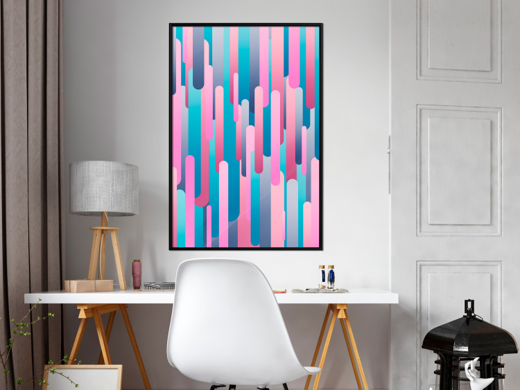 Poster Colorful Pistons - modern abstraction in multicolored rounded stripes 119216 additionalImage 5