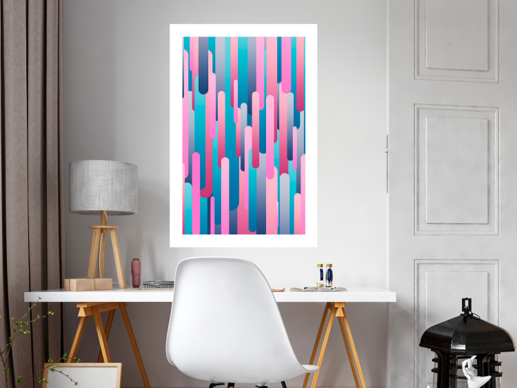Poster Colorful Pistons - modern abstraction in multicolored rounded stripes 119216 additionalImage 4