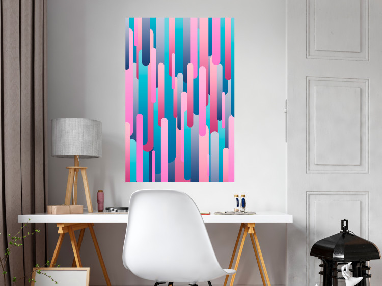 Poster Colorful Pistons - modern abstraction in multicolored rounded stripes 119216 additionalImage 23