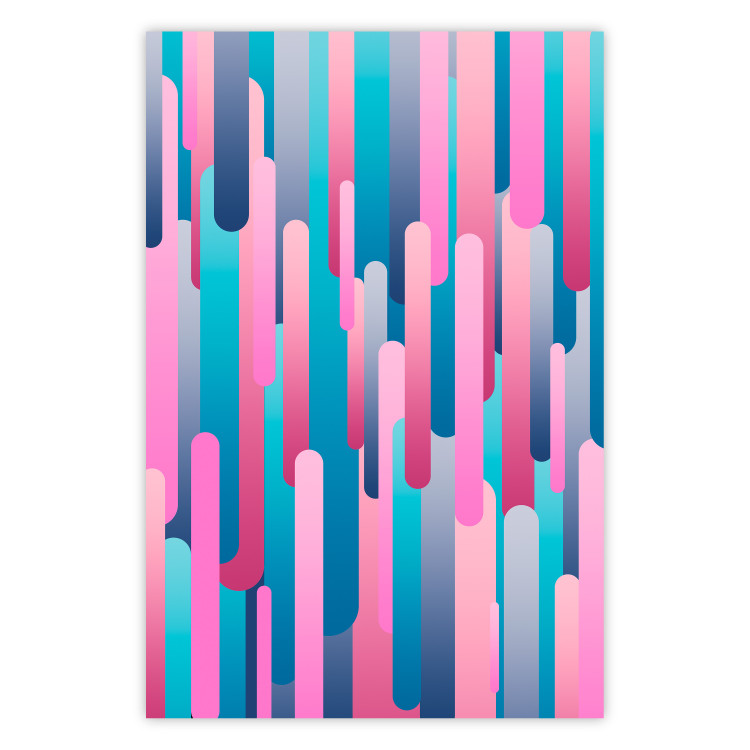Poster Colorful Pistons - modern abstraction in multicolored rounded stripes 119216