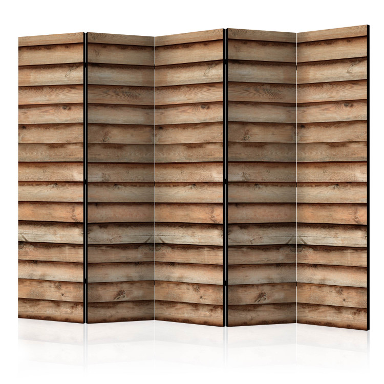 Folding Screen Desert Meridian II - wooden texture of brown planks with knots 123016