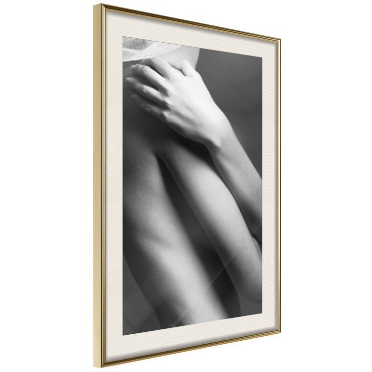 Poster Support - black and white photograph of human body on dark background 123616 additionalImage 2
