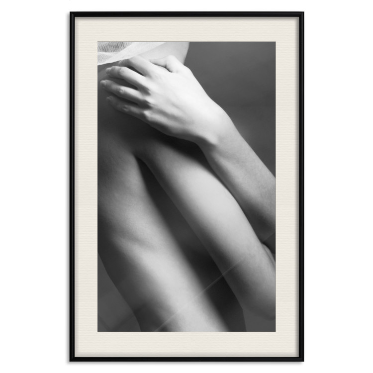 Poster Support - black and white photograph of human body on dark background 123616 additionalImage 18