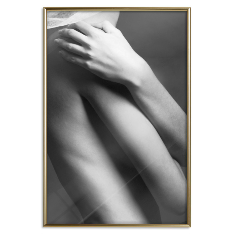 Poster Support - black and white photograph of human body on dark background 123616 additionalImage 20