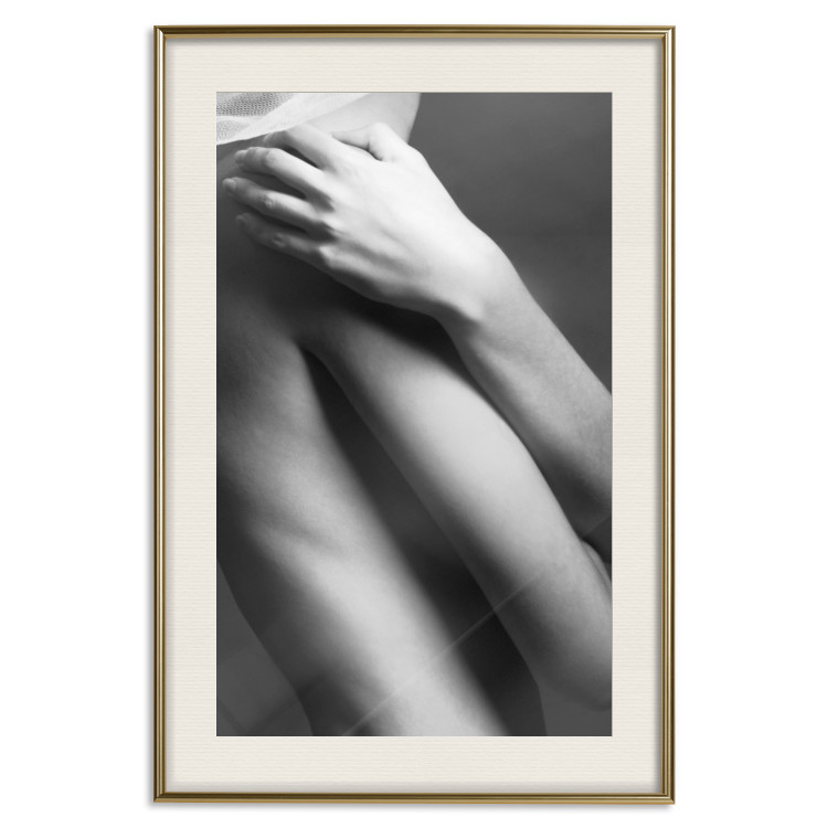 Poster Support - black and white photograph of human body on dark background 123616 additionalImage 19