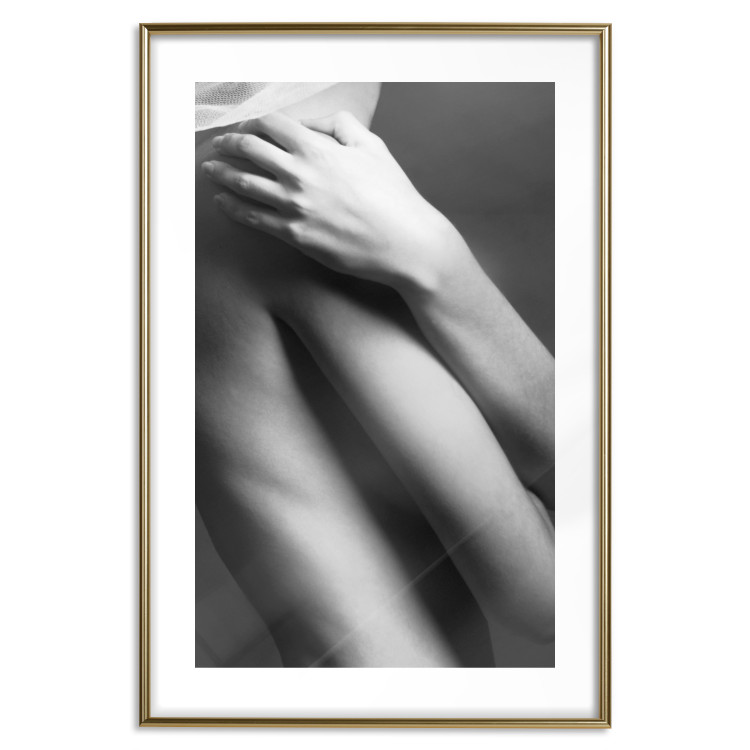 Poster Support - black and white photograph of human body on dark background 123616 additionalImage 14