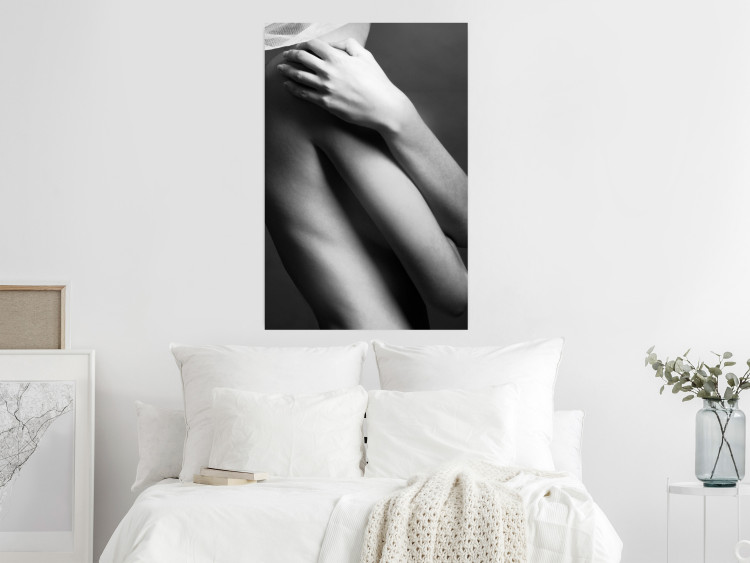Poster Support - black and white photograph of human body on dark background 123616 additionalImage 17