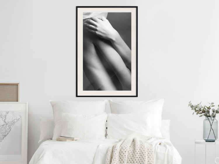 Poster Support - black and white photograph of human body on dark background 123616 additionalImage 22