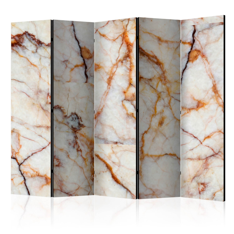 Room Separator Marble Slab II (5-piece) - light background with a stone texture 124316