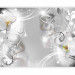 Wall Mural Floral motif - abstraction with white orchids on a background in grey 127116 additionalThumb 1