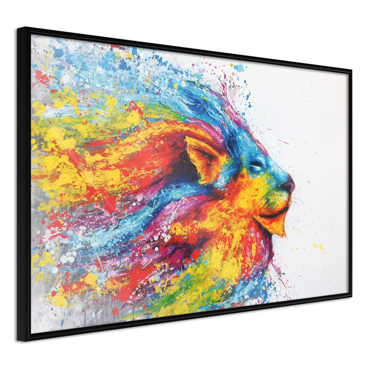 Wall Poster Lion in Colors - abstract colorful animal in artistic motif 127816 additionalImage 13