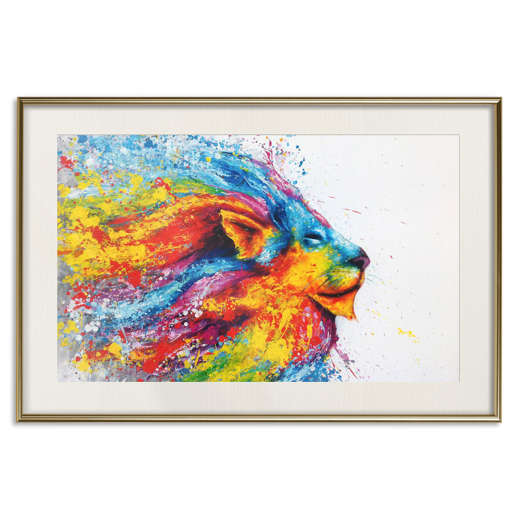 Wall Poster Lion in Colors - abstract colorful animal in artistic motif 127816 additionalImage 20