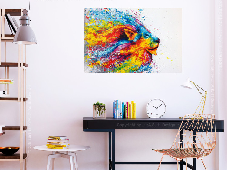 Wall Poster Lion in Colors - abstract colorful animal in artistic motif 127816 additionalImage 4