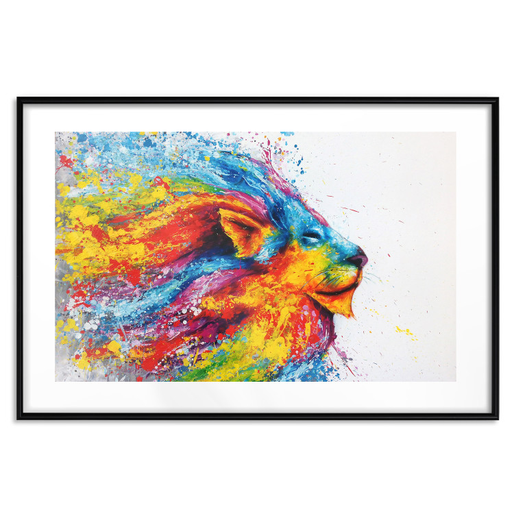 Wall Poster Lion in Colors - abstract colorful animal in artistic motif 127816 additionalImage 17