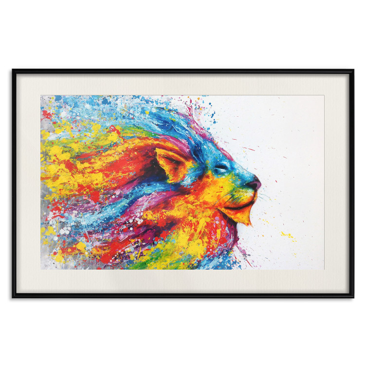 Wall Poster Lion in Colors - abstract colorful animal in artistic motif 127816 additionalImage 19