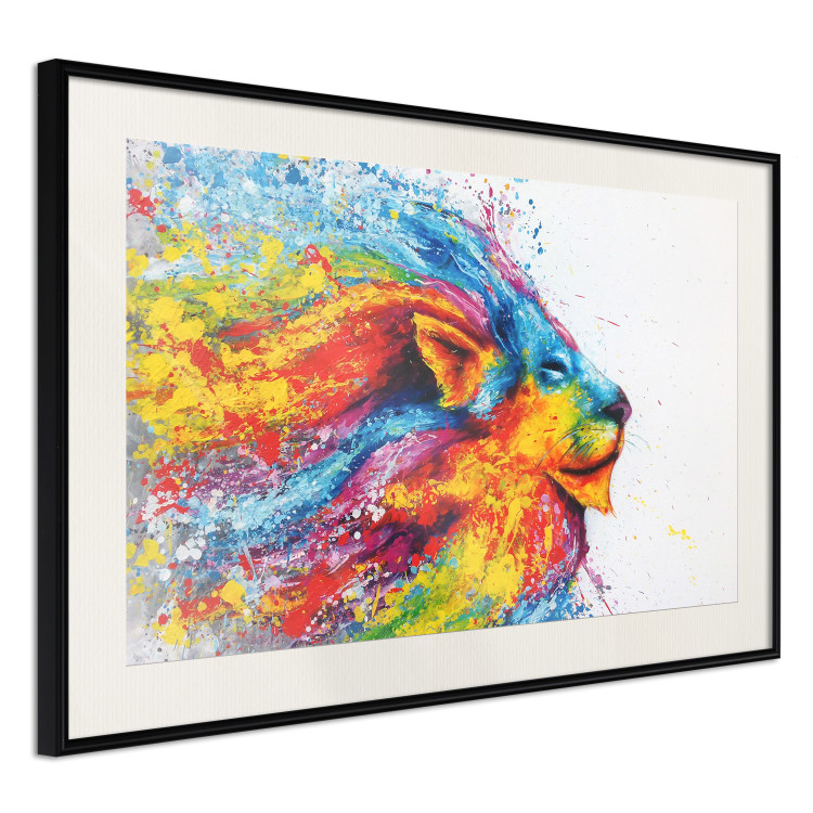 Wall Poster Lion in Colors - abstract colorful animal in artistic motif 127816 additionalImage 2