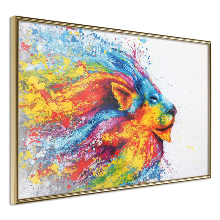 Wall Poster Lion in Colors - abstract colorful animal in artistic motif 127816 additionalImage 14