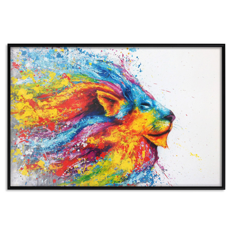Wall Poster Lion in Colors - abstract colorful animal in artistic motif 127816 additionalImage 18