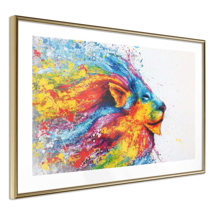 Wall Poster Lion in Colors - abstract colorful animal in artistic motif 127816 additionalImage 9
