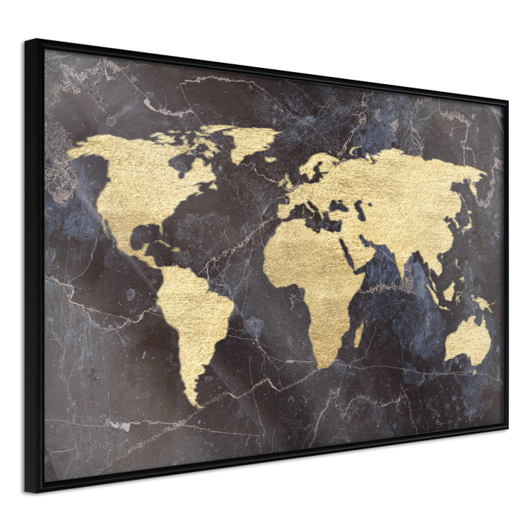 Wall Poster Golden World - elegant continents and dark seas on a world map 128816 additionalImage 13