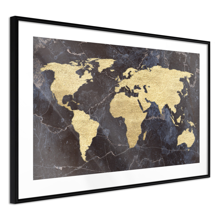 Wall Poster Golden World - elegant continents and dark seas on a world map 128816 additionalImage 8